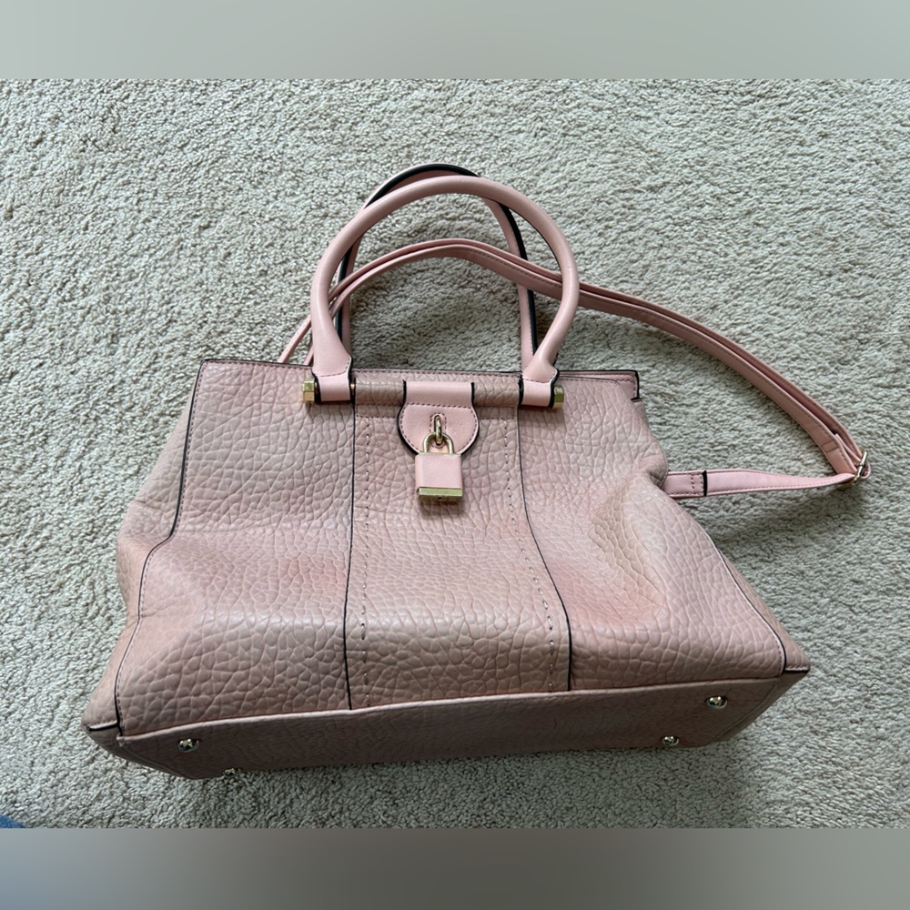 Unbranded Faux Leather Large Pink Salmon Large Purse Bag Tote handles and strap